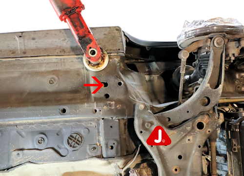 Rustbeskyttelse Maribo. Travers bag forhjul.